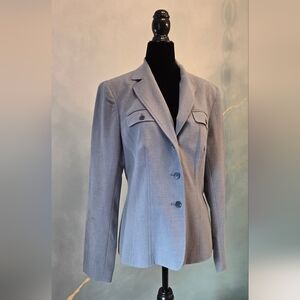 Jones Wear Y2k Light Blue/ Blue/grey Suit Jacket Blazer Back Belted S